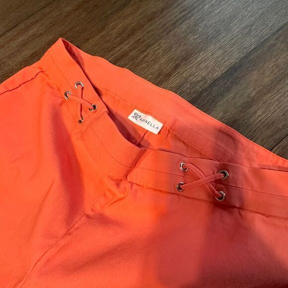 Rafael Bright Coral Straight Leg Casual Summer Capri Pants Womens 12‎ - Picture 3 of 8